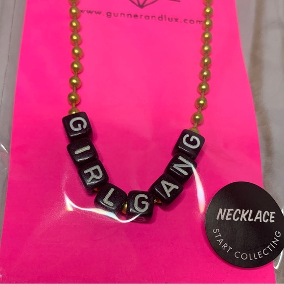 Gunner and Lux Jewelry - Gunner & Lux/Little Lux gold tone beaded GIRL GANG necklace
